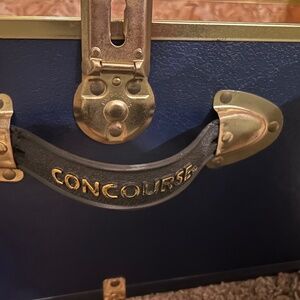Vintage Concourse Steamer Trunk / Storage Chest – Navy with Brass Accents